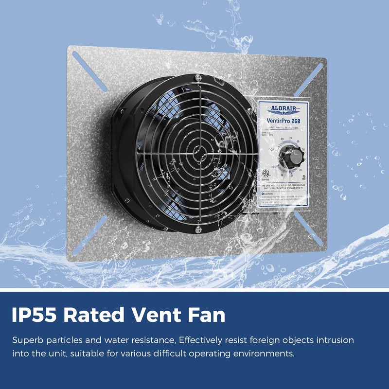 ALORAIR 260CFM Crawl Space Ventilator Fan, 6.7 Inch Basement Vent