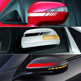 Sticker Franjas Espejo Retrovisor Decorativo Lateral Calcomania Universal Seguridad Auto Suv Negro