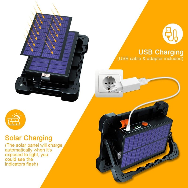 Eraylife Rechargeable LED Work Light with Stand, 120W 348Leds 10000LM