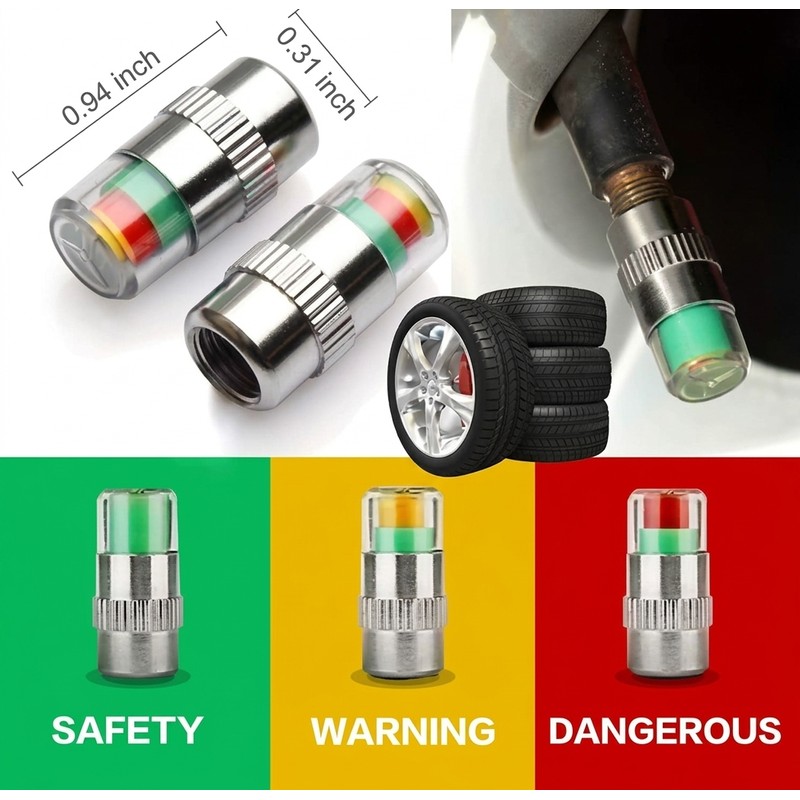 Tire Pressure Monitoring Caps for Standard Valve Stems – Visual