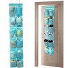 GOMAJI Over the Door Hanging Shoe Organizer, 12 Pockets, Turquoise