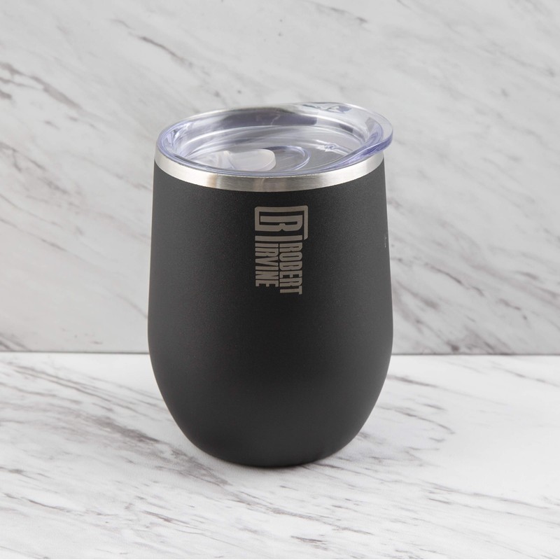 Robert Irvine Insulated 12 oz Black Wine Tumbler - Set