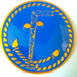 Freemason Tubal Cane Car Auto Emblem 3" aluminum Masonry Tag Bumper Sticker