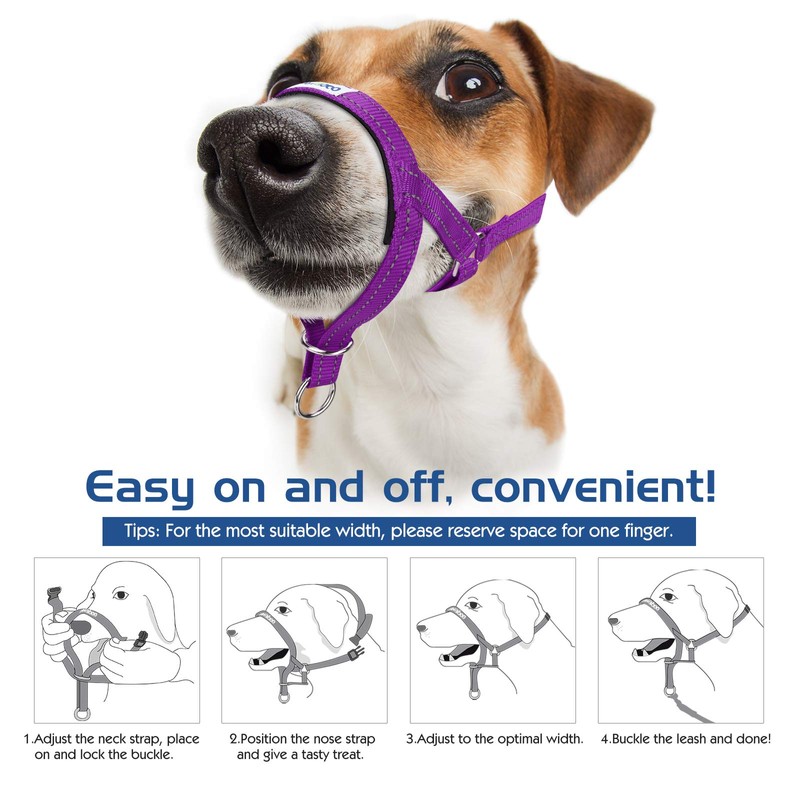 Pawaboo Dog Muzzle, Head Halter Collar for Dog, Pet Dog