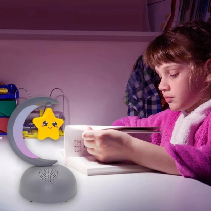 Maíz Bocina Bluetooth Luces Led Recargable Radio Fm Infantil Luna