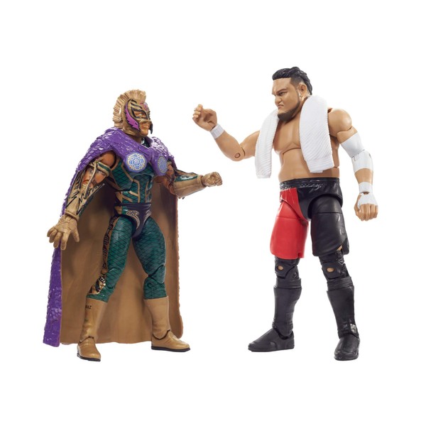WWE MATTEL Rey Mysterio vs Samoa Joe Elite Collection 2-PackAction Figures Each with 2 Extra Sets of Swappable Hands and Superstar-Specific Accessories