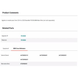 Fleetguard Genuine Fleetguard FK13850NN Fuel Filter Kit A4700903151 FK-13850NN