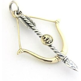 COSUMOSU Kokopelli Native american 925 Sterling Silver Pendant - Bow and Arrow 2.04inch