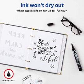 Avery Marks-A-Lot Permanent Markers, Large Desk-Style Size, Chisel Tip, Water and Wear Resistant, 12 Black Markers, 12 Packs (98028)