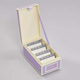 Semikolon 370086 Business Card Box - Alphabetical Register - 10.5 x 18 x 8.3 cm - Business Card Box - Lilac Silk Purple