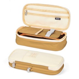 Coolzon Large Pencil Case, Expandable Pencil Case Girls Teenagers with Large Capacity, Pencil Case for Children, Boys, Students, Adults, Pencil Case Girls, caramel, Carrierbagcase