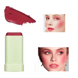 Cream Blush Stick, Blush Beauty Wand for Cheek and Lip Tint with Long Lasting Hydrating Formula, Waterproof Vegan Solid Tinted Moisturizer Matte Blush Stick for Cheeks and Lip Pink(02#)