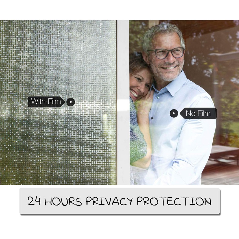 HIDBEA 3D Decorative Window Privacy Film Non-Adhesive Heat Control UV