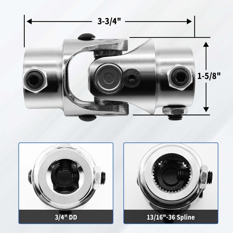 RABROPAR 13/16" 36 Spline X 3/4" DD Single Steering Shaft