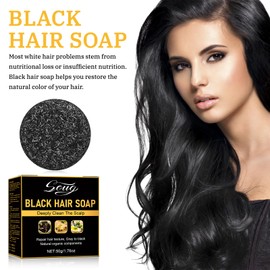 Gray Hair Reverse Bar, Black Soap for Grey Hair, Hair Darkening Soap-Deeply Nourishing Ingredients for Fast Black Hair (Yellow, 3)