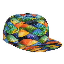 Rainbow Fish Scale Fashion Baseball Cap, Suitable for All Seasons Daily Outing Sports Cap, Sports Unisex Adjustable Flat Brim hat