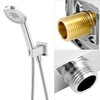 QWORK® Chrome hose connection with hand shower holder, brass G1/2