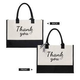 OHORTEB Thank You Canvas Tote Bag for Women, Gifts Ideas for Friend Sister Teacher Canvas Reusable Grocery Handbag (Style - 3)