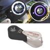 LED UV Loupe Rechargeable Foldable Portable Metal 30X Pocket Magnifier