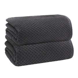 COTTON CRAFT Waffle Bath Sheets - Set of 2 Luxury Euro Spa Waffle Weave Bath Sheet Towels - 100% Ringspun Cotton Bath Sheet - Absorbent Quick Dry Bath Towel Sheet - Oversized 35 inch x 70 inch - Grey