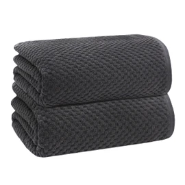 COTTON CRAFT Waffle Bath Sheets - Set of 2 Luxury Euro Spa Waffle Weave Bath Sheet Towels - 100% Ringspun Cotton Bath Sheet - Absorbent Quick Dry Bath Towel Sheet - Oversized 35 inch x 70 inch - Grey