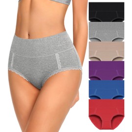 MISSWHO Plus Size Underwear For Women Cotton Postpartum Stretch Panties Soft Breathable Briefs for Ladies X-Large