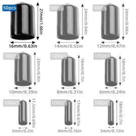 TXXATX 50 Pieces Rubber End Caps 16mm/0.63 in Rubber Caps PVC Round Tube Wire Caps Black Rubber Caps for Bottles for 15,5-16mm Pipes Thread Screws Protection Bolt Caps Chair Leg Caps