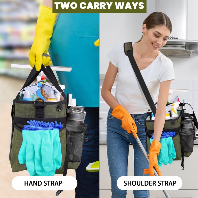 Timoxi Large Cleaning Caddy Bag Built-in Sturdy Support Board, Cleaning