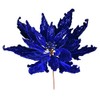 Vickerman 16" x 22" Midnight Blue Velvet Sequin Poinsettia Artificial