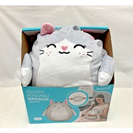 Health Touch Squishy Huggable Body Neck Back Massager Gray Cat Vibration Soft Health Touch