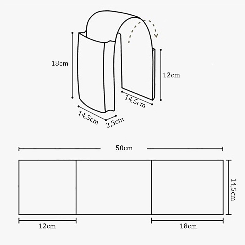 thirei Armrest Organiser for Sofa, Couch Armchair, Bed Storage Bag,