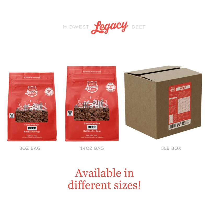 Midwest Legacy Beef Freeze Dried Raw 100% Beef Dog Food