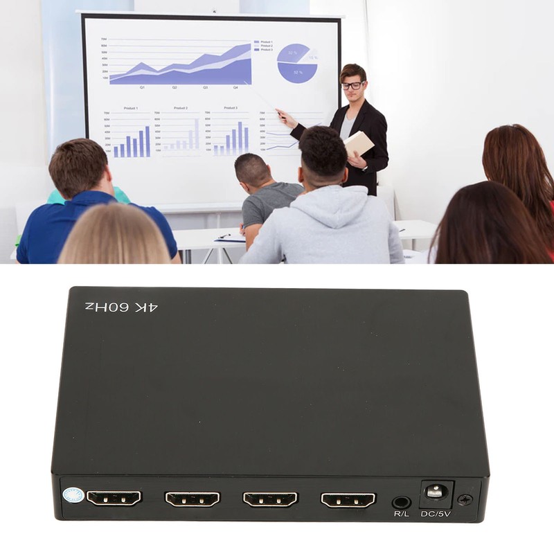 4K HD Multimedia Interface Switch Splitter 2 in 4 Out