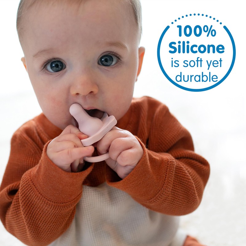 Dr. Brown's HappyPaci 100% Silicone Baby Pacifier, Contoured One-Piece Design,