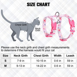 BEAUTYZOO Cat Harness and Leash Set Escape Proof for Walking, Kitten Soft Adjustable Vest Harnesses for Small Medium Large Cats, Easy Control Breathable Plaid Ribbon Nylon for Outdoor Indoor Use