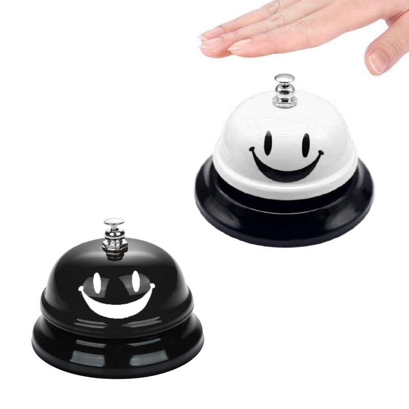 Pack of 2 Table Bell, Table Bell, Reception Bell, Black
