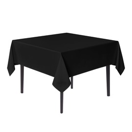 sancua Black Square Tablecloths 54x54 Inch - Fabric Table Cloth for Square or Round Tables, Washable Polyester Table Cover for Dinner, Holiday Party, Decorative Display Tables