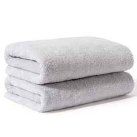 AIFY Bath Towel, Set of 2, 100% Cotton, Non-twist Bath Towel, Large, Fluffy, Thin, Good to the Touch, Instant Absorption, Hair Shedding Difficult, JIS Hair Removal Rate Standard Value of 0.2%, Hotel
