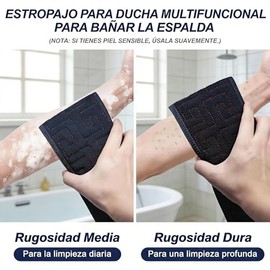 Estropajo para Cuerpo y Ducha 97CM: Exfoliante Doble Cara Resistente al Moho, Sustituto Cepillo/Esponja para Baño, Cobertura 100% de la Espalda