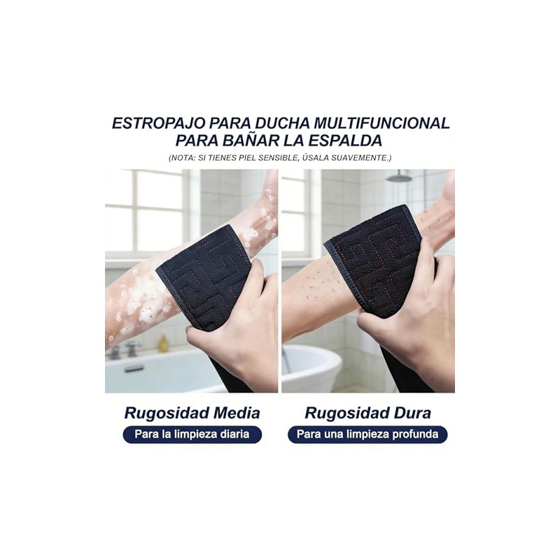 Estropajo para Cuerpo y Ducha 97CM: Exfoliante Doble Cara Resistente
