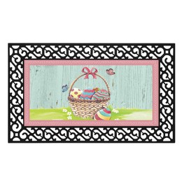 Kilipes Happy Easter Door Mat Indoor Outdoor Entryway Door Mat for Patio Front Door Mat Inside Rubber Door Mat Decorative Non Slip Easy Clean Low Profile