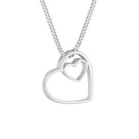 Elli Heart Love Necklace 925 Sterling Silver, Facet cut, None