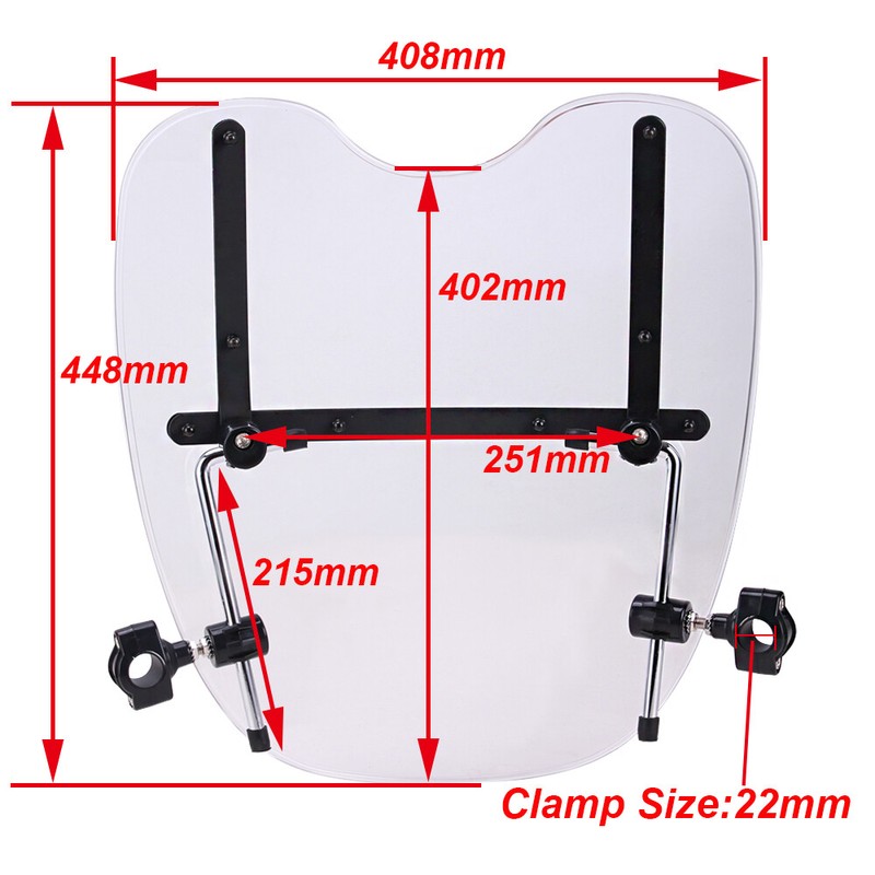 OUMURS Clear Windshield For Harley Sportster Dyna Glide Softail Night