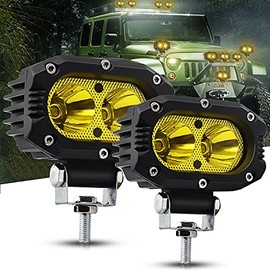 4 Inch LED Spot Fog Lights 8200LM 3000K Cube LED Pod Lights Waterproof IP68 Off Road 4x4 Backup for Cars,Motorcycle,ATV,UTV,SUV,Boat.(Amber)