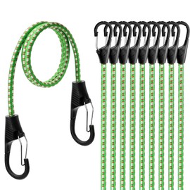 HORUSDY 10-Piece Heavy Duty Bungee Cords with Metal Hooks, 40” Elastic Bungee Straps for Outdoor, Camping, Garage Storage, and Kayaking