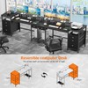 Furologee 60" Black Computer Desk with 4 Drawers and Printer