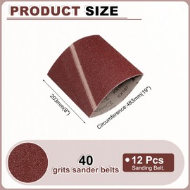 HARFINGTON 8 x 19 Inch Sanding Belts, 12 Pcs 40 Grits Aluminum Oxide Abrasive Belt Sander File Belt for Woodworking, Metal Polishing, Knife Sharpener