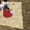 Yellow checkered grid picnic mat waterproof picnic Mat