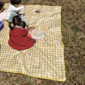 Yellow checkered grid picnic mat waterproof picnic Mat