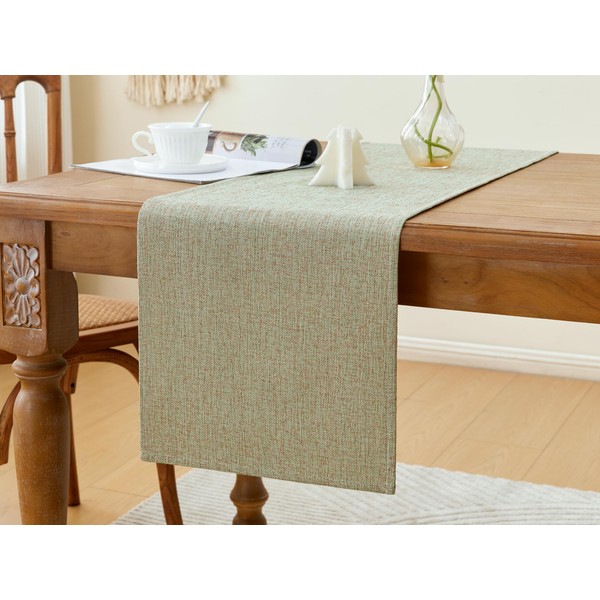 MAIBAOTA Sage Green Table Runner Boho Linen Farmhouse Rustic Table